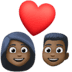 💑🏿 couple with heart: dark skin tone display on Facebook